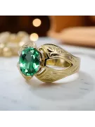 Szmaragd 14k żółte złoto Pierścionek Vintage Biżuteria vrc135y